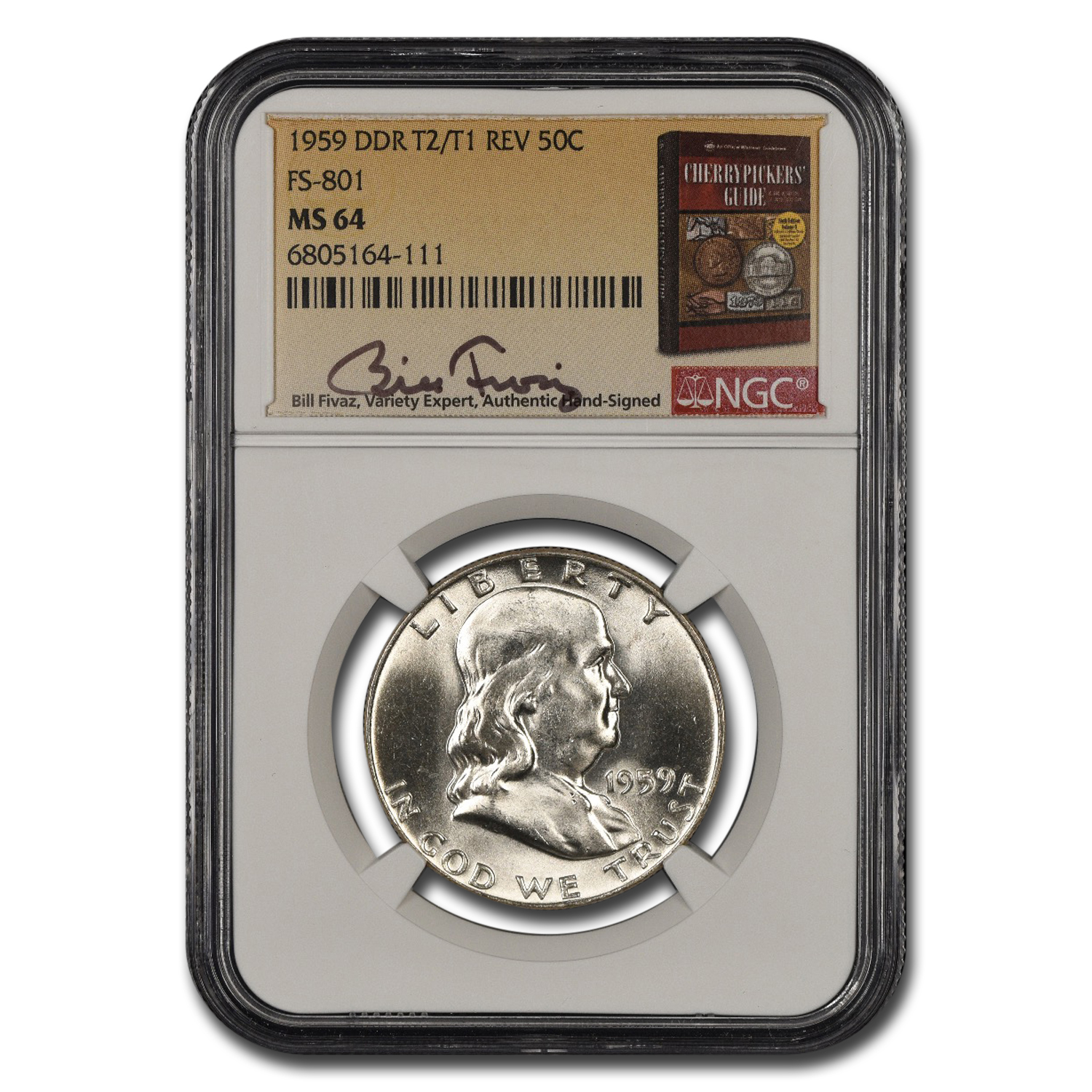 1959 Franklin Half Dollar MS-64 NGC (DDR, T2/T1 REV, FS-801) | eBay